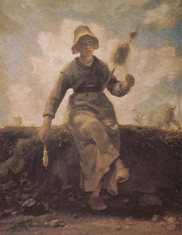 Jean Francois Millet The girl weave oil painting picture